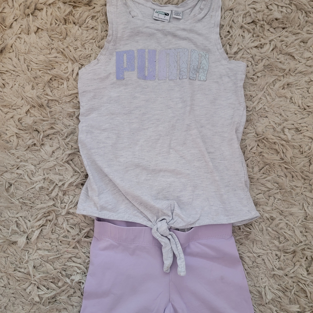 PUMA White and Lavender Short Set